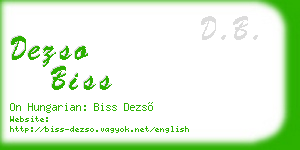 dezso biss business card